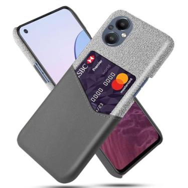 Imagem de Capa para Oneplus Nord N20 5G,Tela e tampa de couro PU,Antideslizante,360°cobertura completa à prova de choque com 1 slot de cartão atrás,Prevenção de queda-Gray