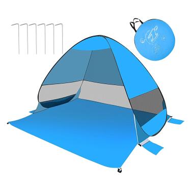 Imagem de Barracas De Praia Com Abrigo Solar | Cobertura De Praia Portátil Para Proteção Solar - Proteção UV, Cobertura Cabana, Resistente Ao, Acessórios De Viagem Para Festas, Piquenique, Jardim E Pátio