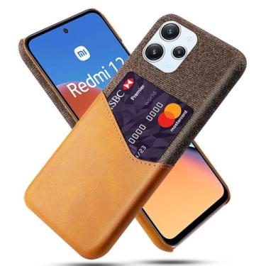 Imagem de Capa para Xiaomi POCO M6 PRO 5G,Tela e tampa de couro PU,Antideslizante,360°cobertura completa à prova de choque com 1 slot de cartão atrás,Prevenção de queda-Brown