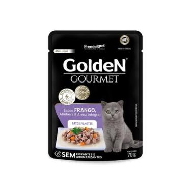 Imagem de Sachê Golden Gourmet Gatos Filhotes sabor Frango, Abóbora e Arroz 70 g