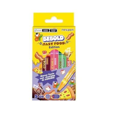 Imagem de Caneta Marca Texto Bebold Fast Food C/5 Cheirinho - NEWPEN