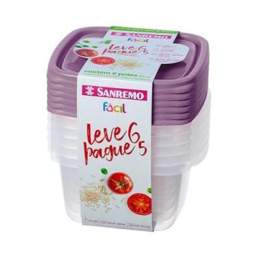 Imagem de Pote Plastico Conj. L6P5 Pote Facil 800Ml(S) - SANREMO