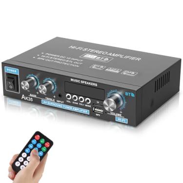 Imagem de Amplificador de Som, 90W + 90W Mini Amplificador Digital, Amplificador de Alta Potência de 2 Canais, Suporte para Cartão TF, Interface AUX, Disco U e Reprodução de MP3, Suporte para Ligação Bluetooth