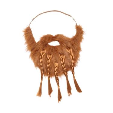 Imagem de YIJU Barba falsa realista para homens e mulheres, Halloween, baile de máscaras, feriado, Cinco Tranças
