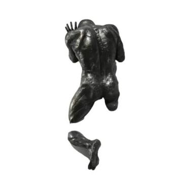 Imagem de Escultura 3D Homem Saindo Da Parede Abstrata Tela Decoração De Casa Ar