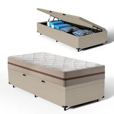 Imagem de Cama Box Baú com Colchão de Molas Ensacadas Classic Pocket Solteiro 78cm (Bege)