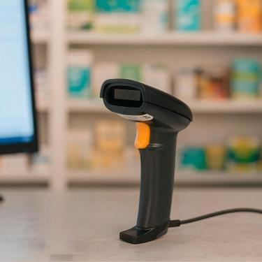 Imagem de Leitor Código Barras Scanner Rápido Com Cabo Usb