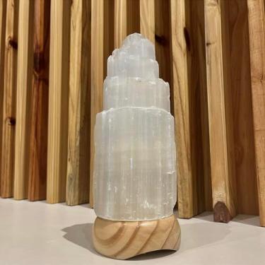 Imagem de Luminária Selenita Base Clara 23cm