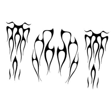 Imagem de KiBcsLic Adesivos genéricos para tanque de gasolina de motocicleta, para-, acessórios externos, decalques autoadesivos com listras, conjunto de decalques, Preto