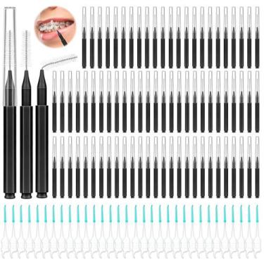 Imagem de Escovas interdentais Lezmarket 300PCS para aparelhos ortodônticos (pre
