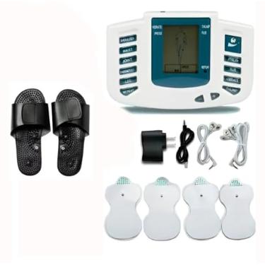 Imagem de Aparelho de Massagem com Eletrodos EMS 110V | Alívio de Dores Musculares, Relaxamento e Recuperação | 10 Modos e 8 Níveis de Intensidade | Uso em Casa ou Viagem