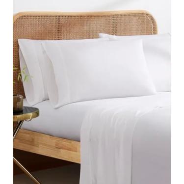 Imagem de Oeko-Tex Conjunto de lençóis Queen 100% raiom de bambu, 6 peças, branco