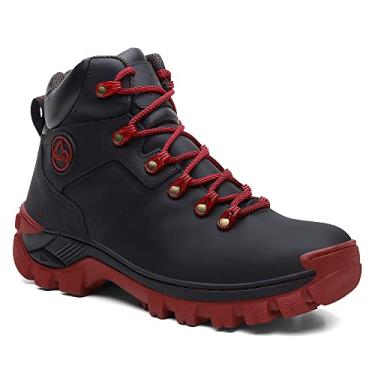 Imagem de Bota Masculina em Couro Reforçado Coturno Leve Toronto VL009 Cor:Preto;Genero:Masculino;Tamanho:38