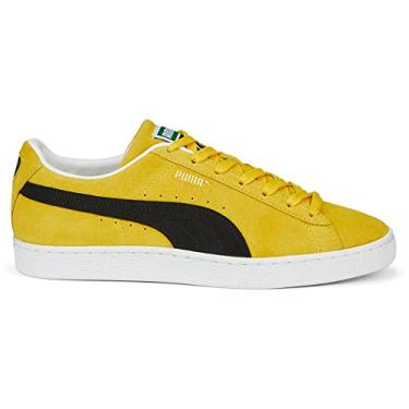 Imagem de PUMA Suede JR Classic Kids Tênis (criança pequena/criança grande), Sun Ray Amarelo Preto, 42