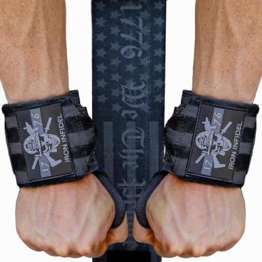 Imagem de Iron Infidel Envoltórios de pulso para halterofilismo - Suporte resistente de 45 cm para malhar, acessórios de ginástica para homens - Use para levantamento, crossfit, fitness, exercício, supino
