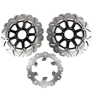 Imagem de Arashi Discos de freio dianteiros traseiros rotores para Yamaha TRX 850 1995-2000, acessórios de substituição de motocicleta preto