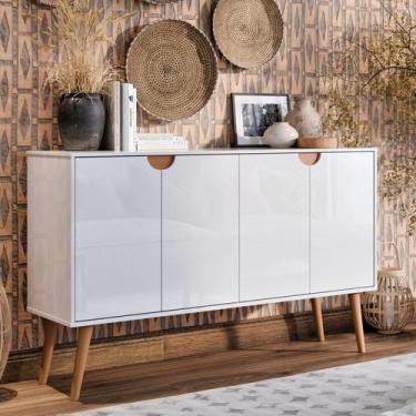 Imagem de Aparador Buffet Bar Retrô 4 Portas MAGNUM Cantinho do Café Com Pés em 