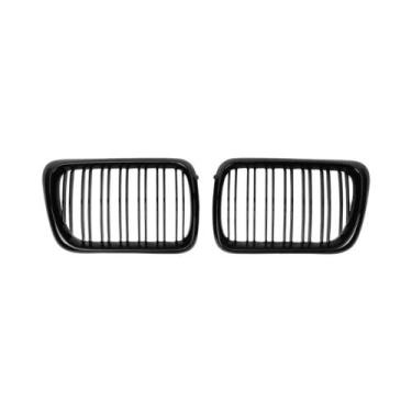 Imagem de Grelhas De Estilo Racing Em Preto Brilhante Com Dupla Linha Para BMW E