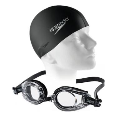 Imagem de 2X Kit Óculos De Natação + Touca De Silicone Speedo Adulto