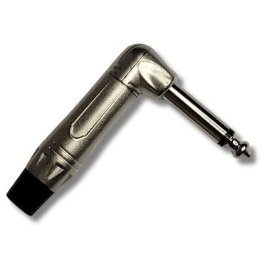 Imagem de Plug P10 Macho Mono L Preto Cromado 90º Profissional Cs504