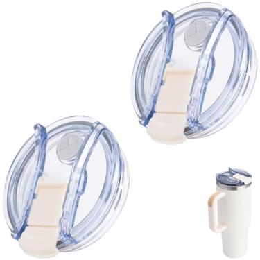 Imagem de Soledea Tampa de copo de substituição de 1,134 g para copo Stanley, pacote com 2 capas de copo à prova de derramamento com trava para acessórios Stanley Cup - BRANCO 2 PACOTES