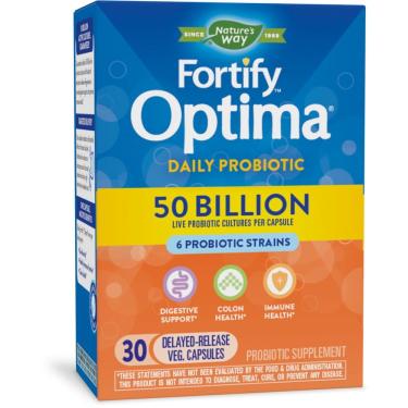 Imagem de Nature`s Way Fortifica Optima 50 bilhões diários 6 cepas probióticas, 30 contagem