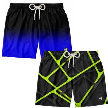 Imagem de Kit 2 Bermuda Masculina Casual Estampada Short Surf Boardshort Verão M