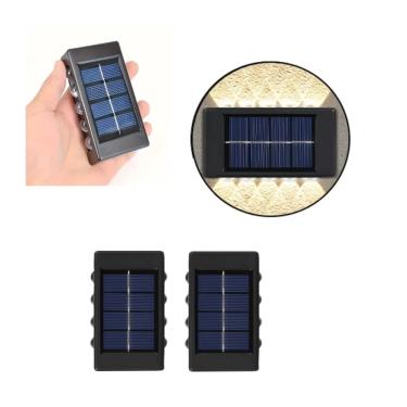 Imagem de Kit 2 Arandela Luminária Solar Led Parede Externa C/ Bateria