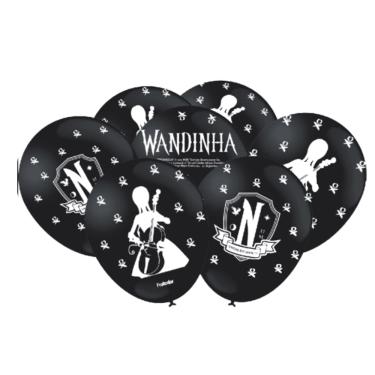 Imagem de Balão Especial Preto Látex 9`` Wandinha c/25 unidades Festcolor