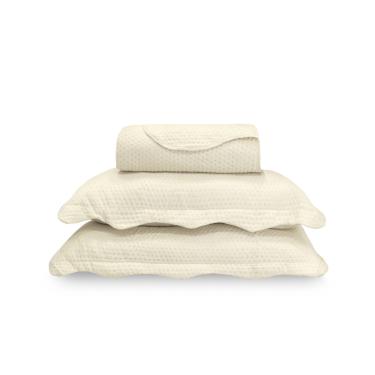 Imagem de Edredom Colcha Matelasse CASAL Cobre Leito Fronha Bege 3un