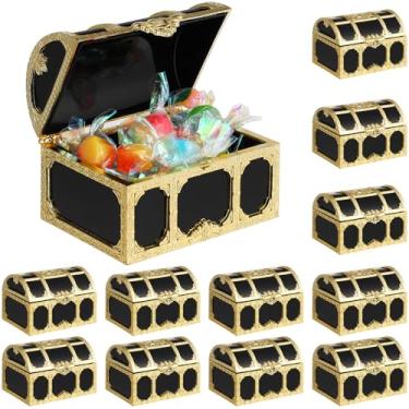 Imagem de Toyvian Mini Baús de Tesouro Pirata, Pacote Com 12 Caixas Decorativas Vintage para Armazenamento de, Jogos, Brinquedos, Caixas para Lembrancinhas de Casamento, Suportes de Aniversário Infantil,