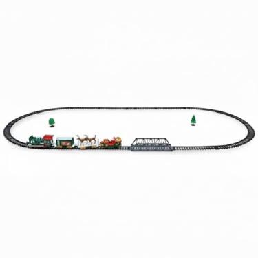 Imagem de Trenzinho Giratorio Arvore Natal Eletrico Natalino Som Led Cenario Vila Decoraçao Loja Vitrine Casa Shopping Entrada