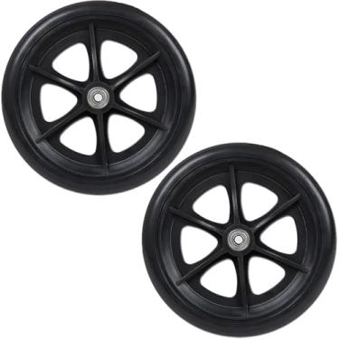 Imagem de Pneus De Roda Dianteira Para Cadeira De Rodas - Rodas De Rodízio Para Cadeira De Rodas - 2 Pcs - 6" 7" 8" - Roda De Borracha Antiderrapante Sólida - Rodas De Substitui, Black, 17cm(7 inch)