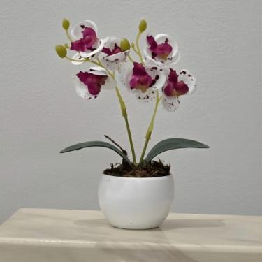 Imagem de Arranjo Orquideas Mini Planta Artificial Seda Decorativa(Tigre)