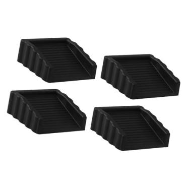 Imagem de Bothyi 4x Batente de porta, batente de porta leve de borracha, proteção de piso, cunha de porta para casa, hotel, quarto, escola, Preto