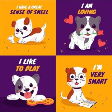 Imagem de Adesivo de Parede Infantil Kawaii com Animais Charmosos para Quarto e Cadernetas - Coleção Organic Flat Pitbull 30x30cm