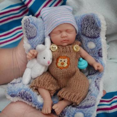 Imagem de Boneca recém-nascida realista de corpo inteiro de silicone em miniatur