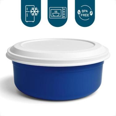 Imagem de Tigela Saladeira Redonda Kit 5 Potes Plastico Com Tampa 4,6L Cozinha S