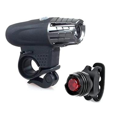 Imagem de BESPORTBLE Conjunto de luzes de bicicleta recarregáveis, dianteiro, traseiro, farol de LED, à prova d'água, multimodos para ciclismo