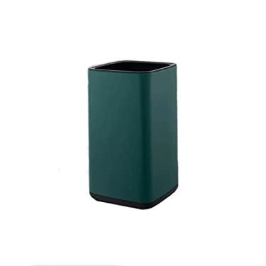 Imagem de Caixote do lixo de aço inoxidável Cesto de lixo doméstico de dois andares sem tampa, quarto, banheiro, escritório, cesto de lixo/verde/12L