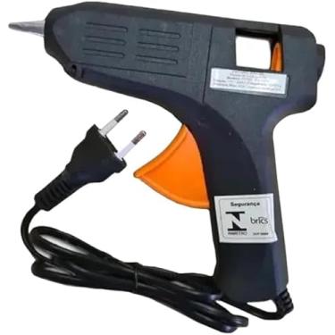 Imagem de Pistola Aplicador de Cola Quente Pequena, 15W, Bivolt 127/220V, Preta, para Artesanato e Reparos, Cabo 1m