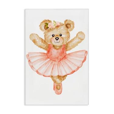 Imagem de Stupell Industries Arte de parede em tela tutu de balé ursinho de pelúcia, design por Amy Hall, 61 x 40 cm