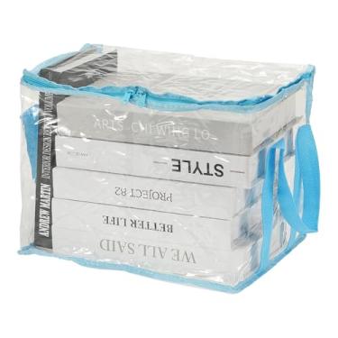 Imagem de PATIKIL Sacos de armazenamento transparentes de 32 x 24 x 25 cm, sacos de armazenamento de plástico, pequenos organizadores com zíper, organizador de lençóis de cama dobrável com alças de zíper para