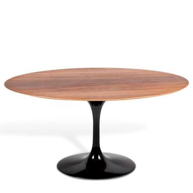Imagem de Mesa Saarinen Oval Imbuia 180x100cm - Base Preta
