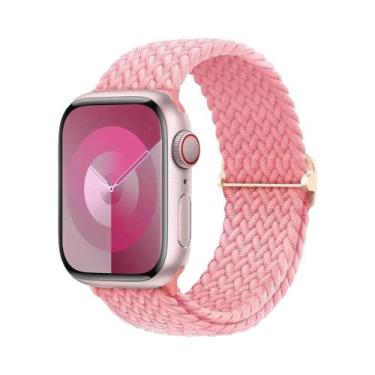 Imagem de Pulseira Ajustável De Elástico Trançado Para Apple Watch 45mm 49mm 44m