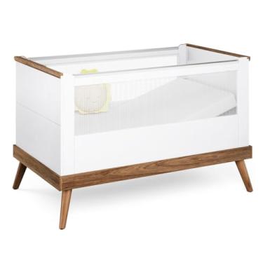 Imagem de Berço Retrô Mini Cama 2 em 1 Coleção Canção de Ninar Divicar, em MDF e Madeira Maciça, com Dispositivo Anti Refluxo, Pintura UV Atóxica, Regulagem de Altura e Grades de Proteção