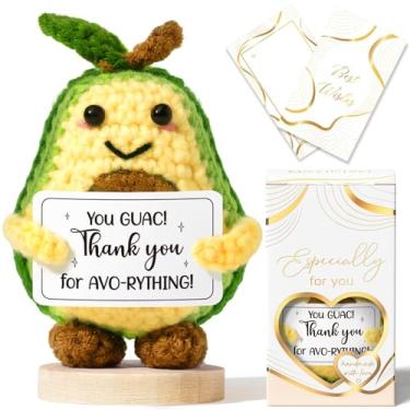 Imagem de Thank You Gifts for Women Emotional Support Crochet Plush, Handmade Funny Avocado Crochet w/ Card Employee Appreciation Gifts for Teacher, Christmas Birthday Gift Set for Women Coworkers Nurses Boss