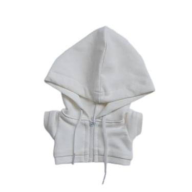 Imagem de 20cm Cotton Doll Clothes Zipper Hoodie White Coat