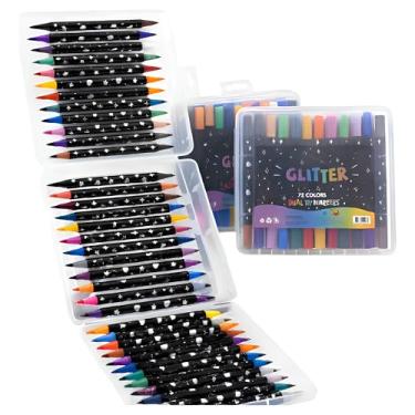 Imagem de Kit de Canetas Marcadores Ponta Dupla Touch Love Glitter – 36 Canetas / 72 Cores