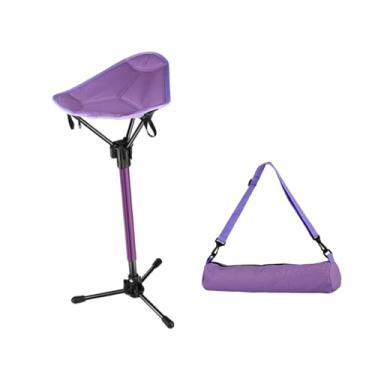 Imagem de harayaa Banqueta dobrável para camping, cadeira dobrável com bolsa de transporte, apoio para os pés acolchoado e aprimorado, ideal para churrasco, gramado, Violento